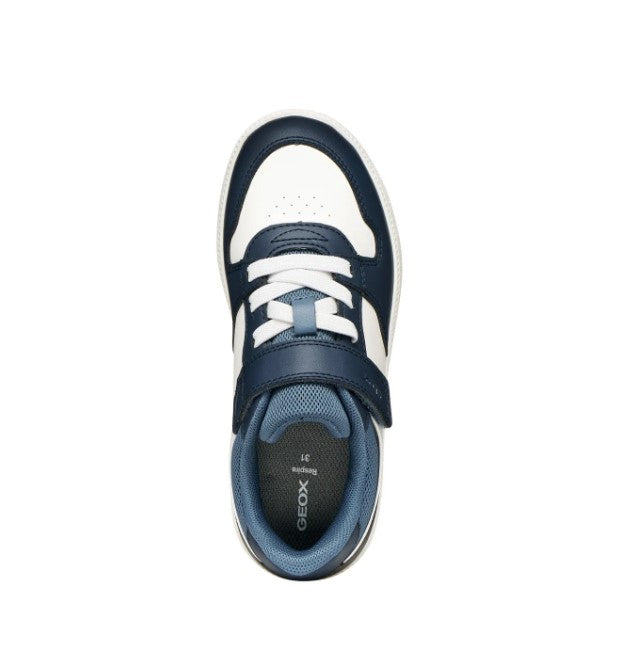 J66DJB 0003W C0899 - Sneakers - Geox Scarpe Bambino Blu e Bianche con Strappo – Casual Sportive