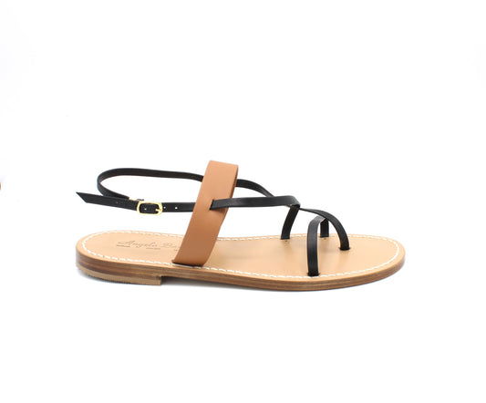 Sandali Artigianali uomo in cuoio e pelle infradito con cinturino - Edie