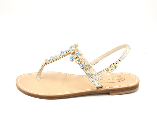 Sandali Artigianali donna gioiello in vero cuoio Capri capresi Aurora