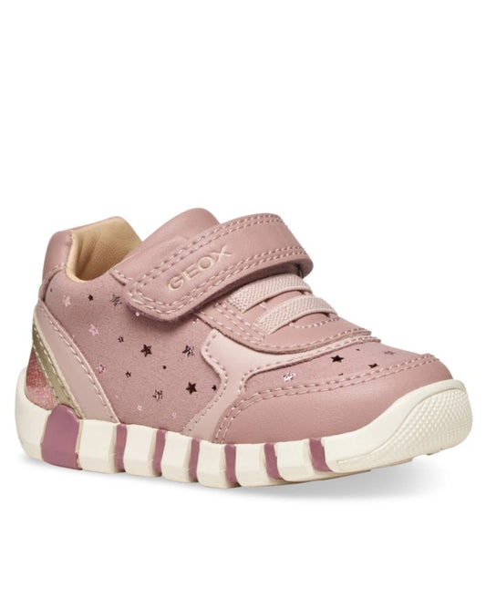 B5658B 0DHBC C8A2U - Sneakers Alta - Geox Scarpina Primi Passi Bambina Rosa/Platino con Strappo