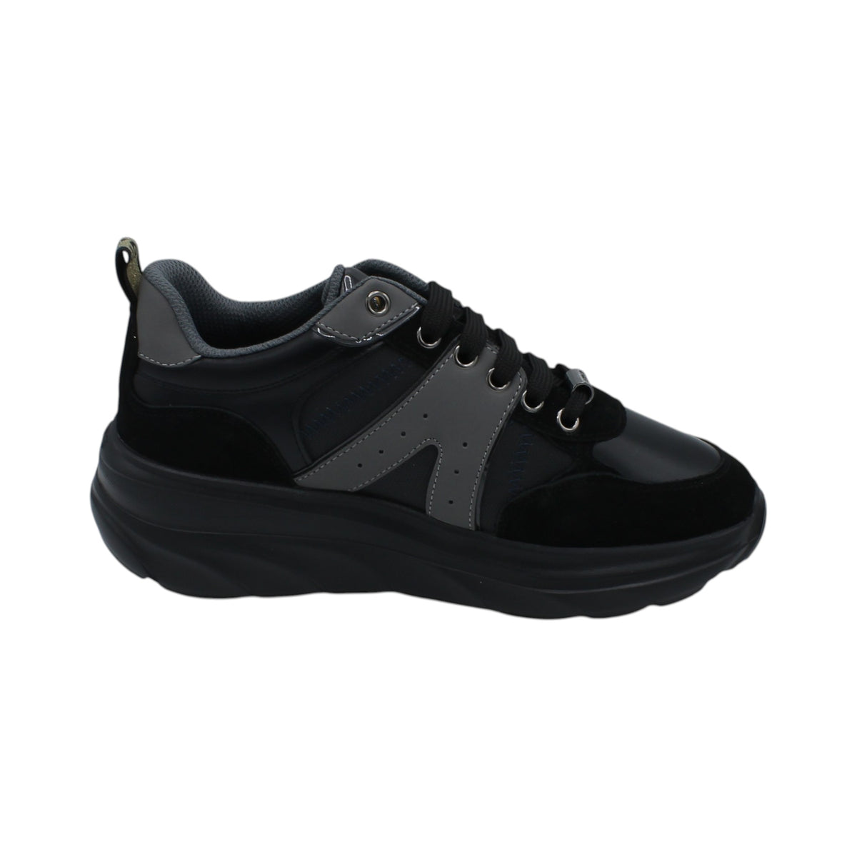 K13501_N - Sneakers - KEYS Scarpe Donna Nere con Suola Rialzata – Sportive e Casual