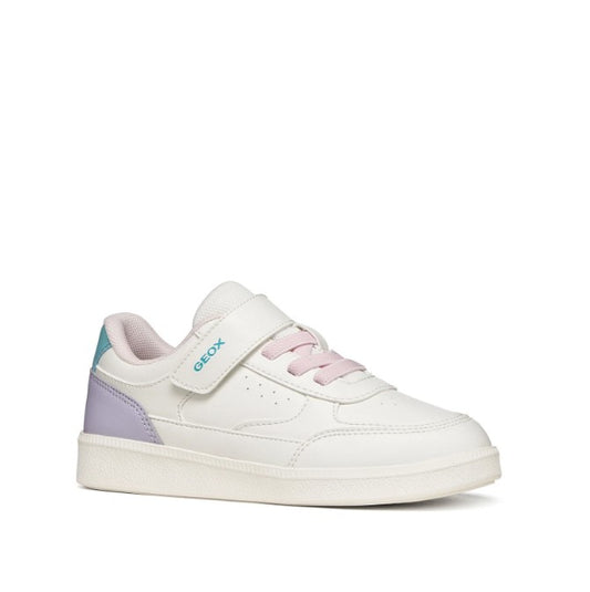 J66DKD 0003W C0761 - Sneakers - GEOX Scarpe Bambina Bianche con Dettagli Lilla e Azzurro