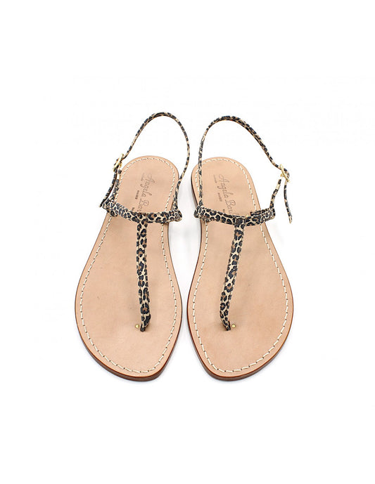 Sandali Artigianali da donna capresi in cuoio animalier
