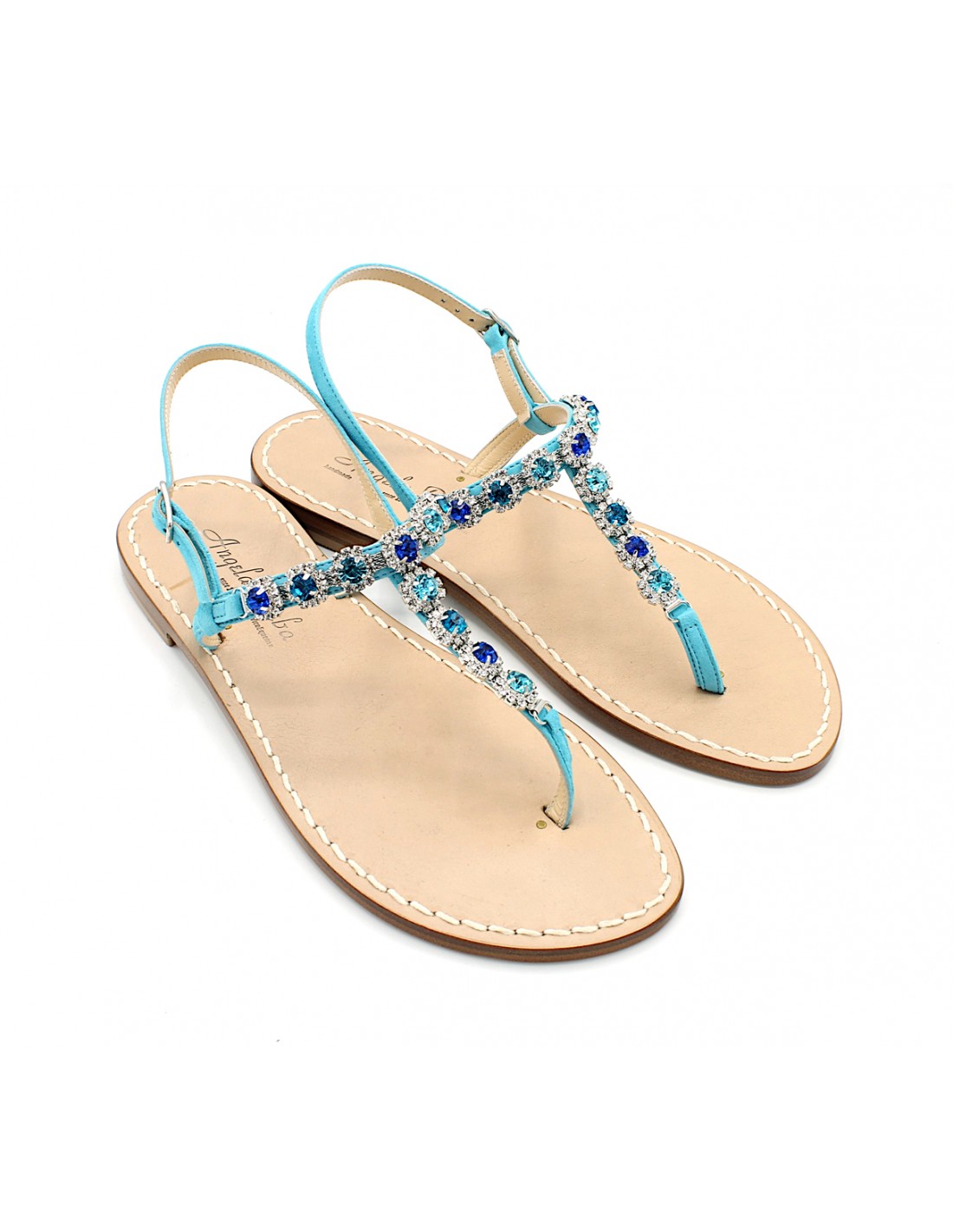 Sandali Artigianali da donna gioiello infradito bassi capresi in cuoio moda Capri