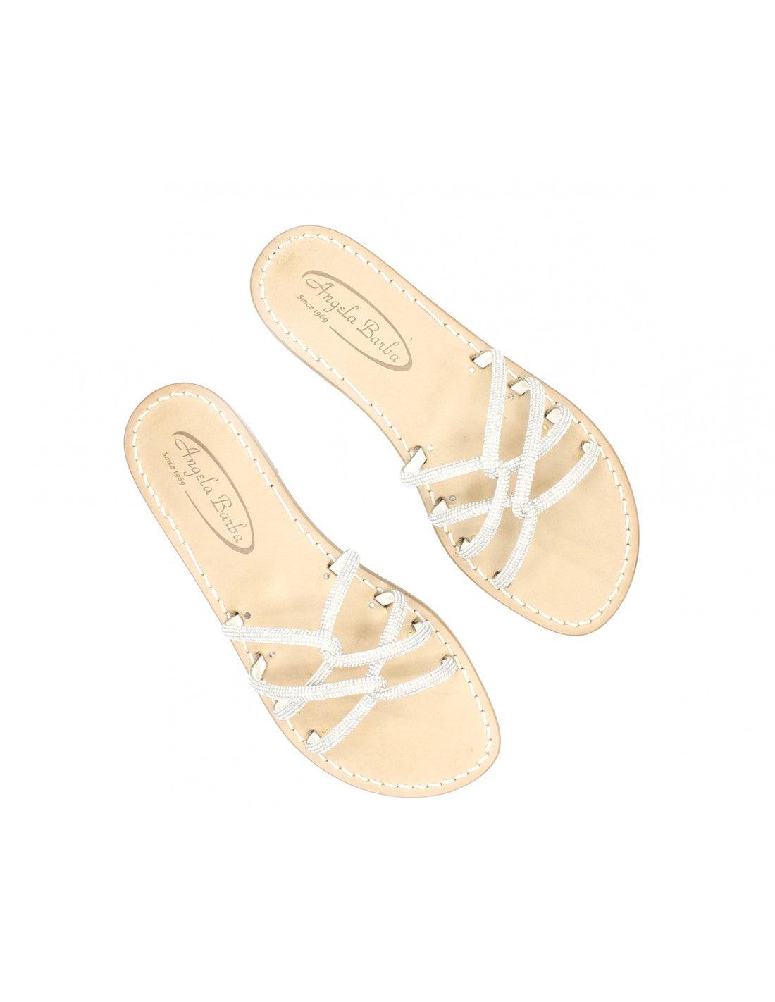 Sandali Artigianali moda Capri bassi Azzurra