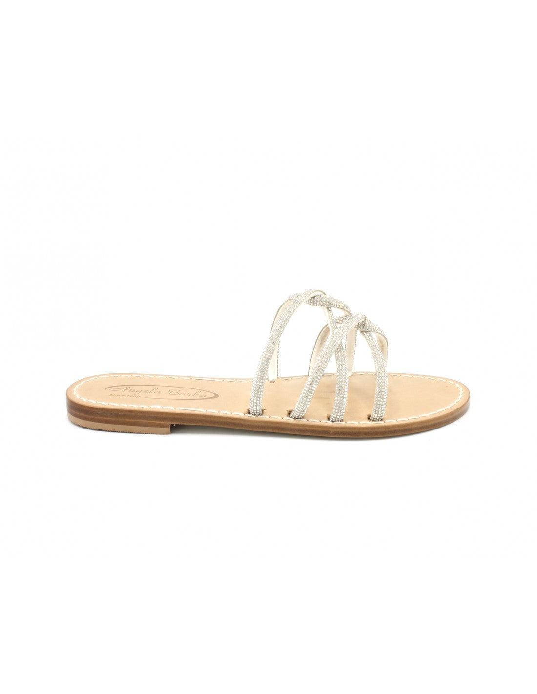 Sandali Artigianali moda Capri bassi Azzurra