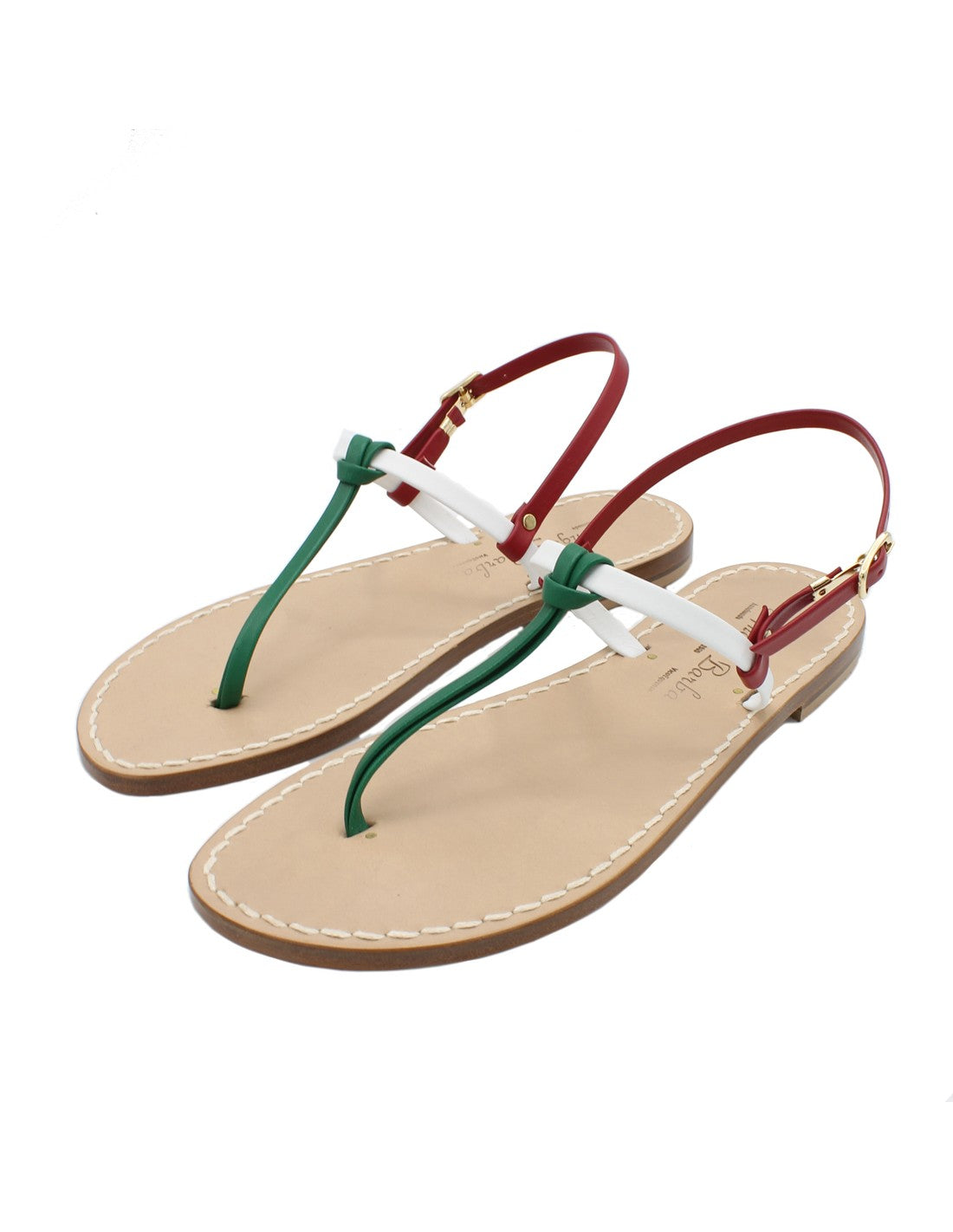 Sandali da donna artigianali in cuoio bassi fatti a mano moda Capri