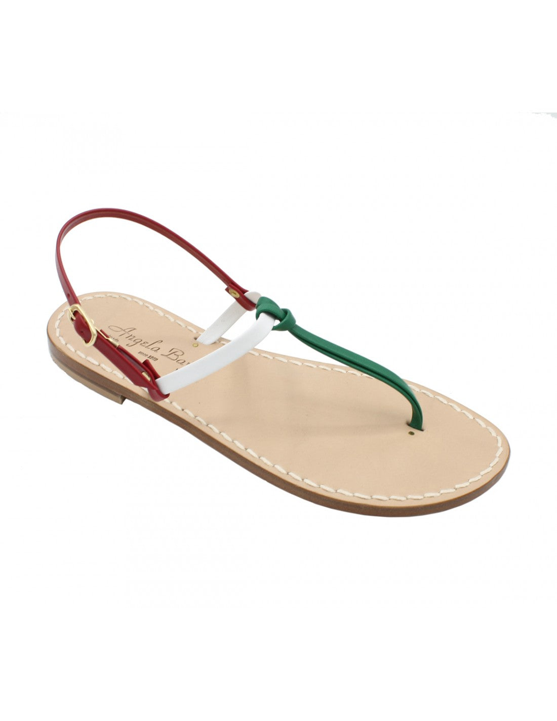 Sandali da donna artigianali in cuoio bassi fatti a mano moda Capri