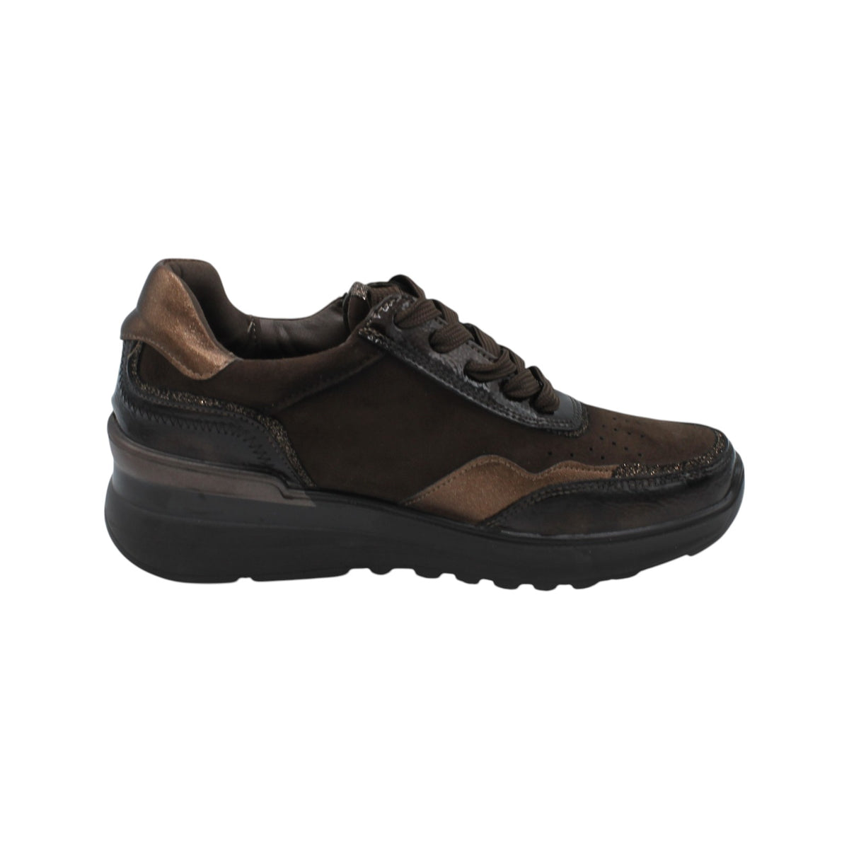 AMD31051_M - Sneakers - Amarpies Sneakers da Donna Comode con Zip e Lacci – Marrone