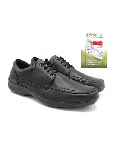 Enval Soft scarpe da uomo in pelle nero con lacci classiche memory foam 6207000