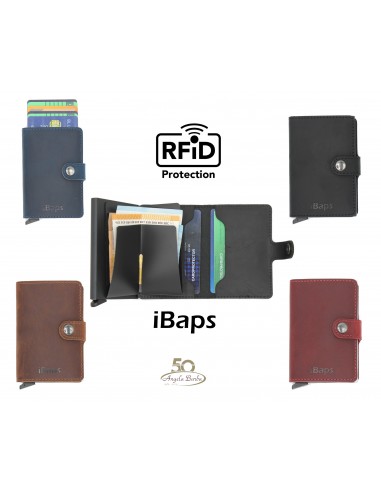 Porta carte di credito portafogli in pelle RFID alluminio