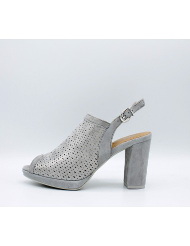IGI & CO. DVE 1168311 sandali donna con tacco plateau in camoscio forato acciaio