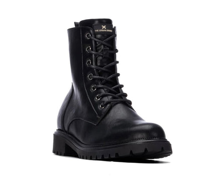 146243 - Stivaletti - Anfibi Donna con Lacci e Cerniera in Eco Pelle Nera – XTI Vegan