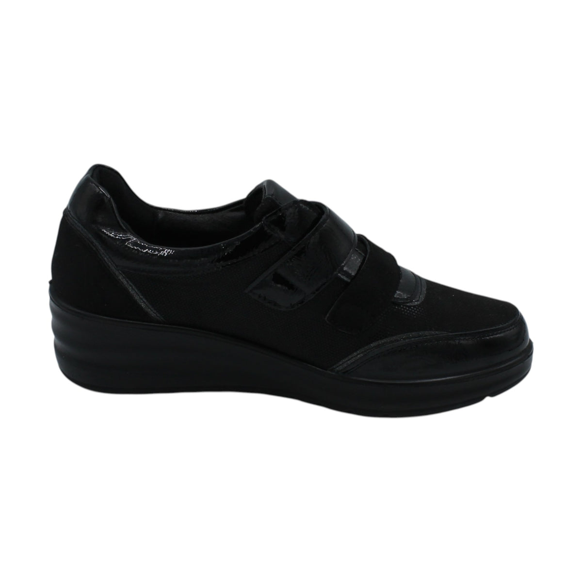 AMD31049 - Mocassini - Scarpe da Donna Amarpies Comode con Strappo e Zeppa – Nero