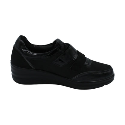AMD31049 - Mocassini - Scarpe da Donna Amarpies Comode con Strappo e Zeppa – Nero