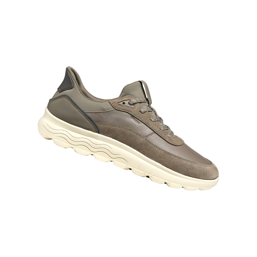 U56MPA 08522 C1018 - Sneakers - Scarpe Uomo Geox Spherica Plus – Pelle e Camoscio Dove Grey