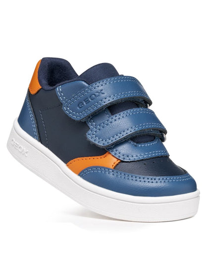 B555LA 000BC C0659 - Sneakers - GEOX Scarpe Sportive Bambino Blu/Arancio a Strappo