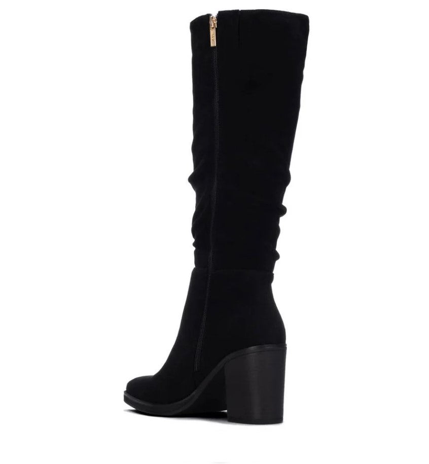 146529_N - Stivali - XTI Donna Neri in Camoscio Vegan Shoes con Tacco Largo