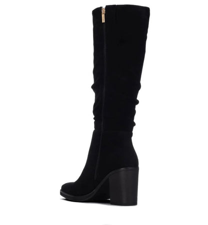 146529_N - Stivali - XTI Donna Neri in Camoscio Vegan Shoes con Tacco Largo