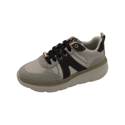 K13501_B - Sneakers - KEYS Scarpe Donna Beige e Marrone con Suola Rialzata