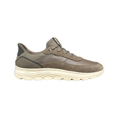 U56MPA 08522 C1018 - Sneakers - Scarpe Uomo Geox Spherica Plus – Pelle e Camoscio Dove Grey