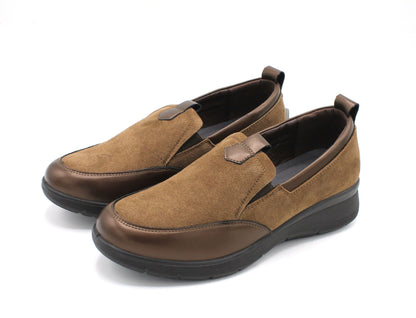 DB3815_TdM - Sneakers - Co.Moda ComfortScarpe da Donna Comode Slip-On in eco pelle e camoscio Testa di Moro