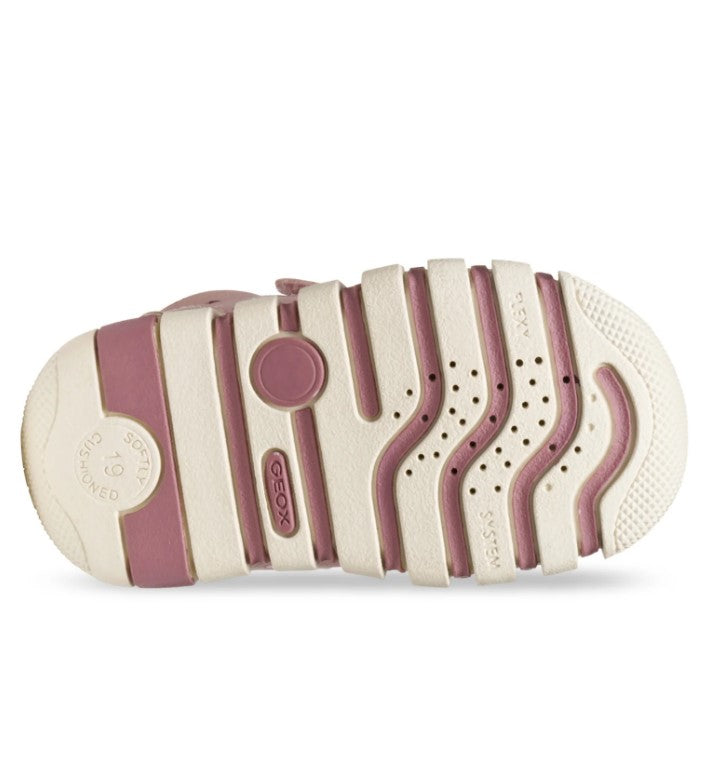 B5658B 0DHBC C8A2U - Sneakers Alta - Geox Scarpina Primi Passi Bambina Rosa/Platino con Strappo