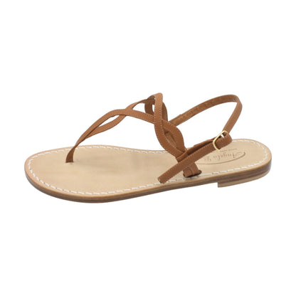 Sandali Artigianali in pelle bassi donna infradito schiava cuoio Capri Positano capresi Evelin