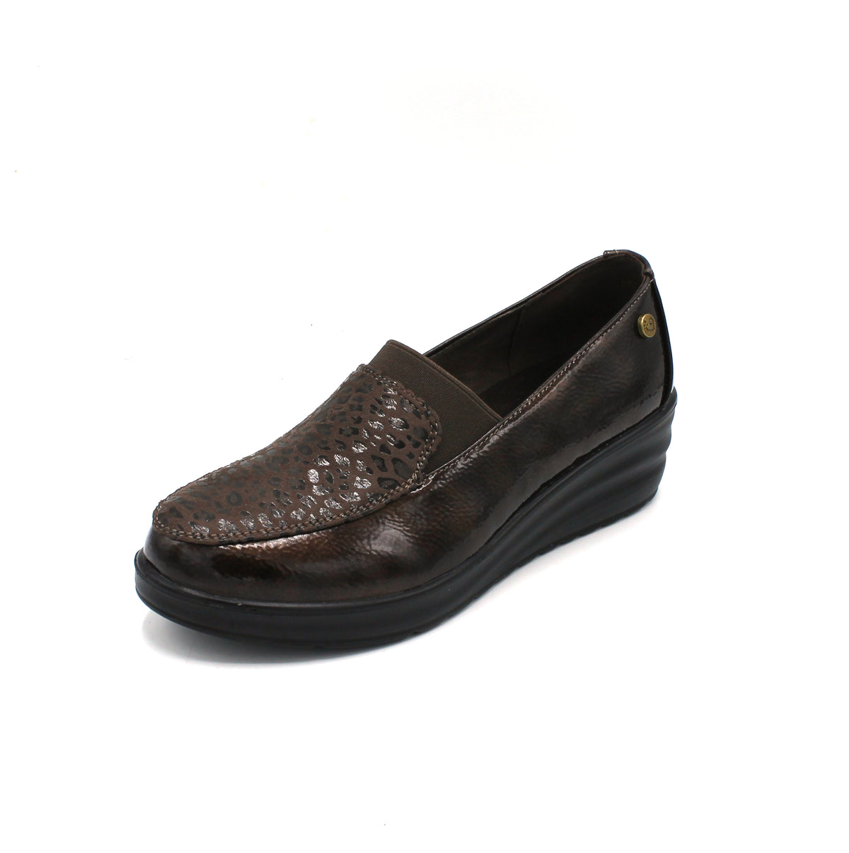 AMD31047_M - Mocassini - Scarpe da Donna Amarpies Comodi con Zeppa e Dettagli Animalier – Marrone