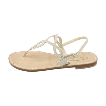 Sandali Artigianali in pelle bassi donna infradito schiava cuoio Capri Positano capresi Evelin