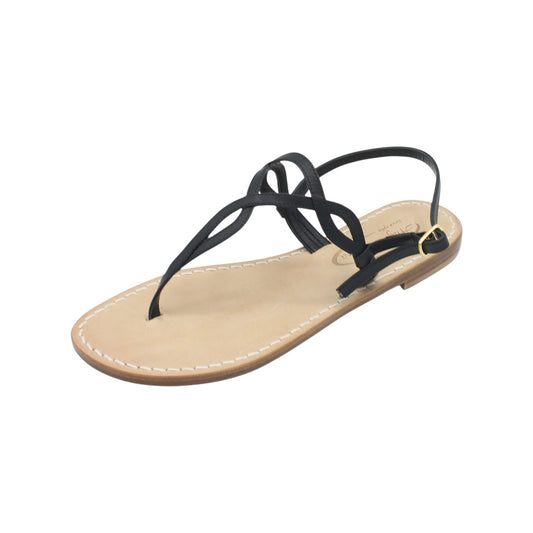 Sandali Artigianali in pelle bassi donna infradito schiava cuoio Capri Positano capresi Evelin