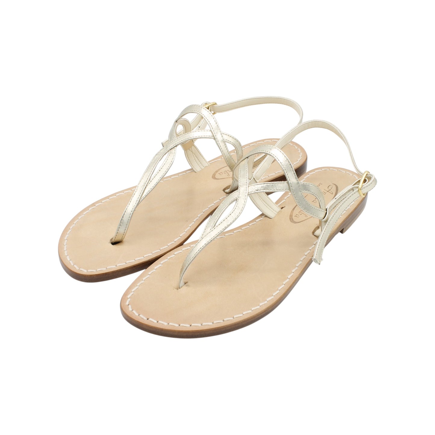 Sandali Artigianali in pelle bassi donna infradito schiava cuoio Capri Positano capresi Evelin
