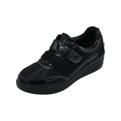AMD31049 - Mocassini - Scarpe da Donna Amarpies Comode con Strappo e Zeppa – Nero