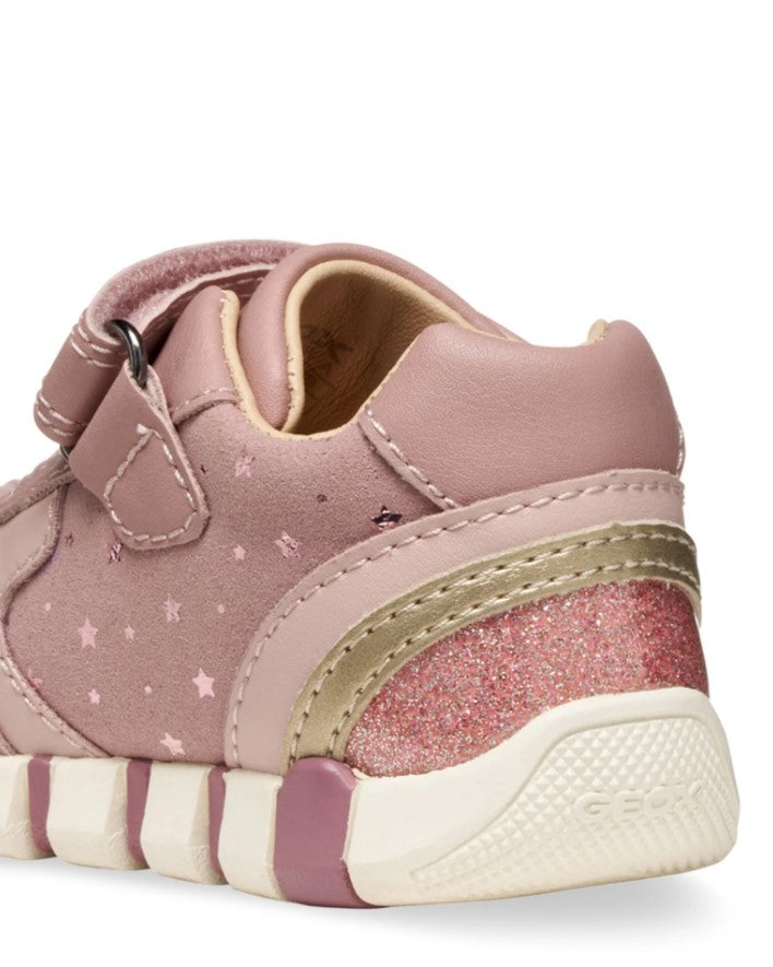 B5658B 0DHBC C8A2U - Sneakers Alta - Geox Scarpina Primi Passi Bambina Rosa/Platino con Strappo