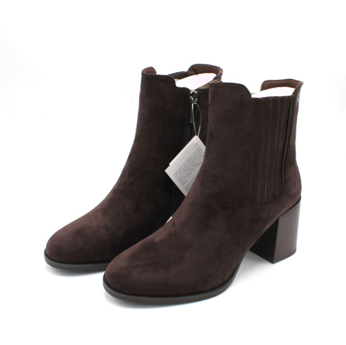 K13623_TM - Stivaletti - Keys tronchetti donna marrone scuro con tacco e cerniera