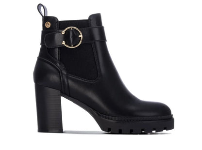 146044 - Stivaletti - Teonchetti Donna XTI Neri in Ecopelle con Tacco Alto e Plateau