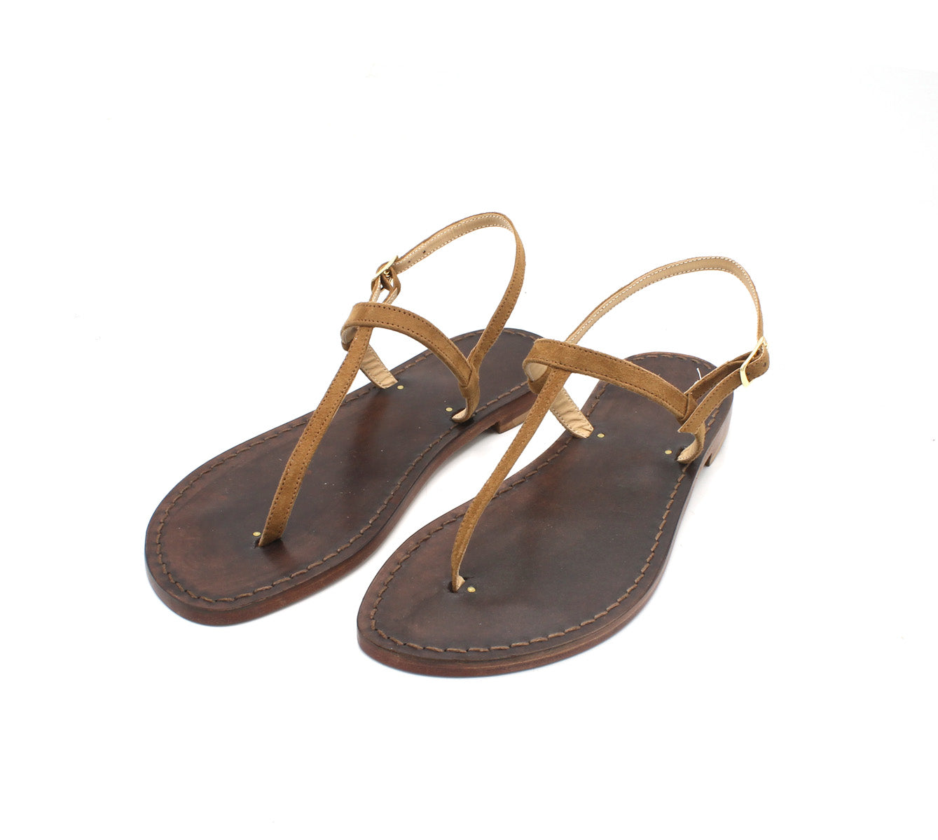Sandali Artigianali in pelle bassi donna infradito basic cuoio Capri Positano capresi