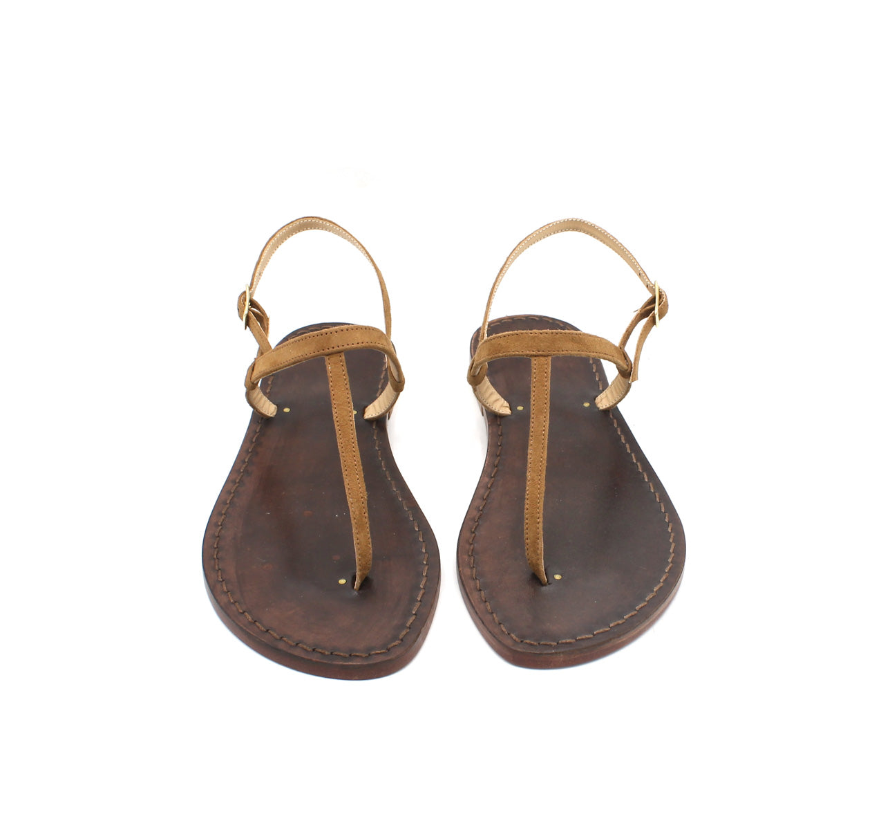 Sandali Artigianali in pelle bassi donna infradito basic cuoio Capri Positano capresi