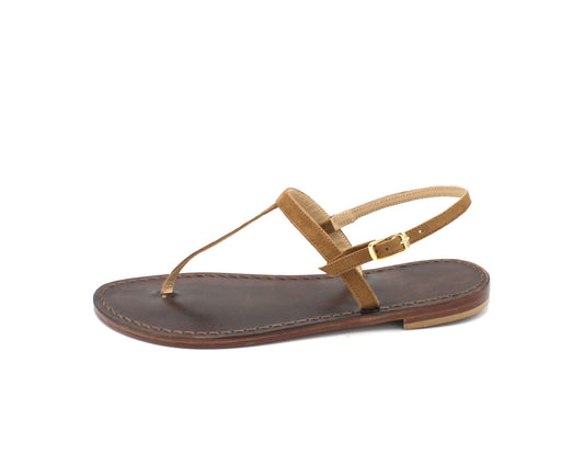 Sandali Artigianali in pelle bassi donna infradito basic cuoio Capri Positano capresi