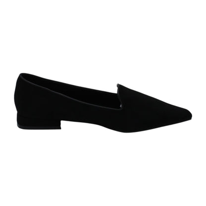 K13911_N - Ballerine -KEYS Mocassino Donna Nero in Camoscio a Punta con Tacco Basso