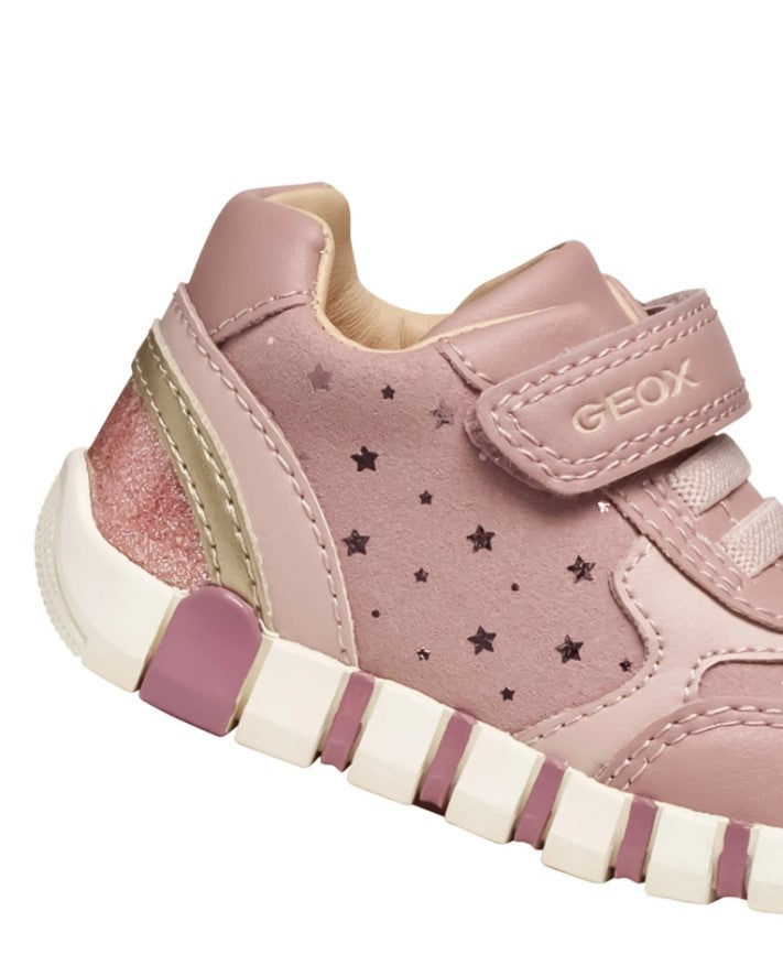 B5658B 0DHBC C8A2U - Sneakers Alta - Geox Scarpina Primi Passi Bambina Rosa/Platino con Strappo