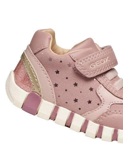 B5658B 0DHBC C8A2U - Sneakers Alta - Geox Scarpina Primi Passi Bambina Rosa/Platino con Strappo