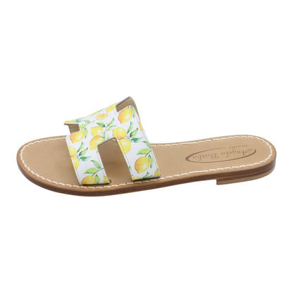 Sandali Artigianali in pelle bassi ciabatta donna cuoio Capri Positano capresi Limone