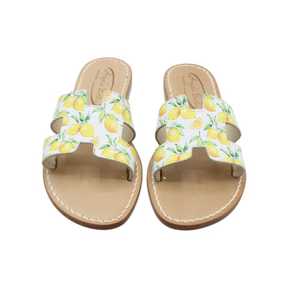Sandali Artigianali in pelle bassi ciabatta donna cuoio Capri Positano capresi Limone