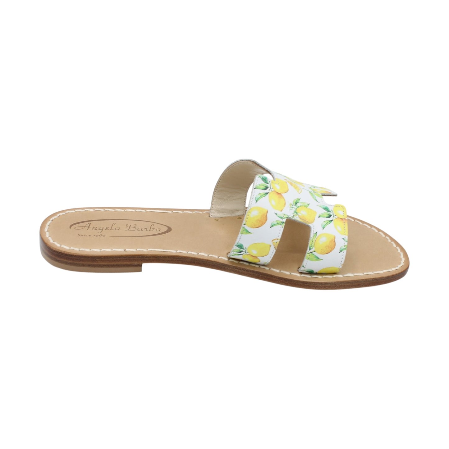 Sandali Artigianali in pelle bassi ciabatta donna cuoio Capri Positano capresi Limone