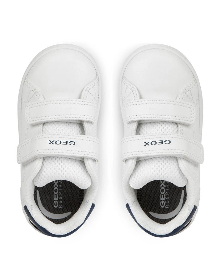 B365LA 000BC C0899 - Sneakers - Geox Scarpe Bambino Bianco Blu a Strappo