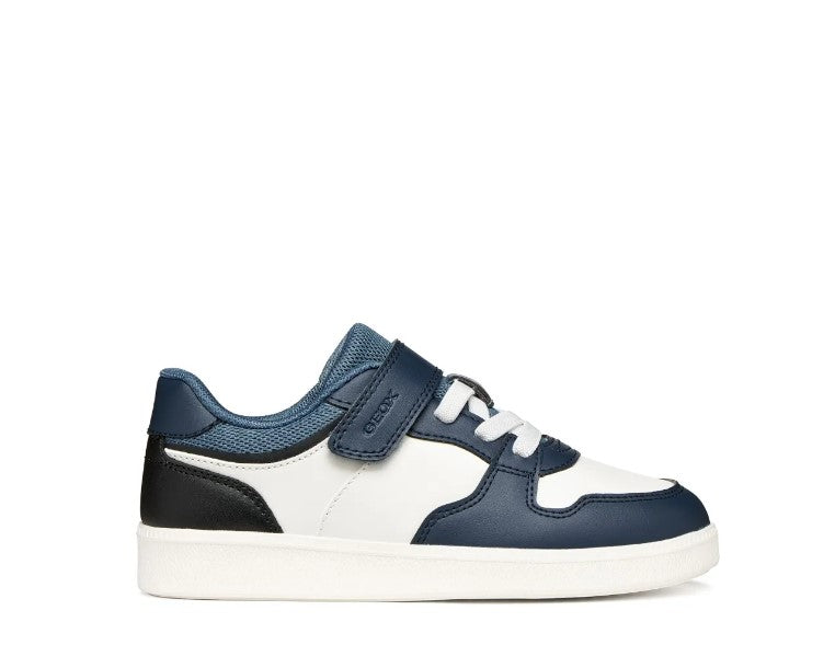 geox new emberlix sneakers bambino con strappo bianco e blu