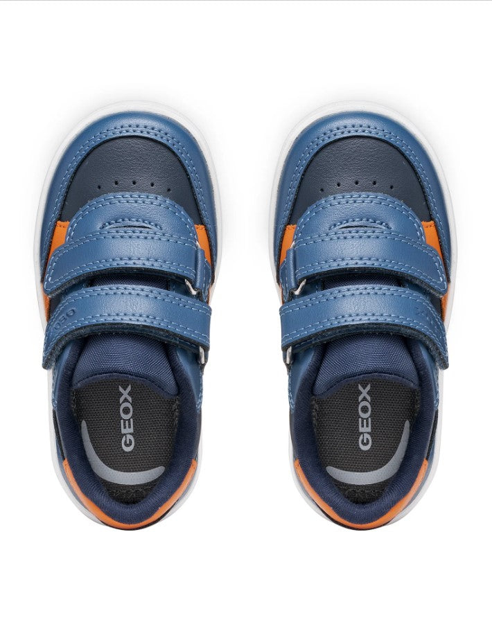 B555LA 000BC C0659 - Sneakers - GEOX Scarpe Sportive Bambino Blu/Arancio a Strappo