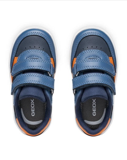 B555LA 000BC C0659 - Sneakers - GEOX Scarpe Sportive Bambino Blu/Arancio a Strappo