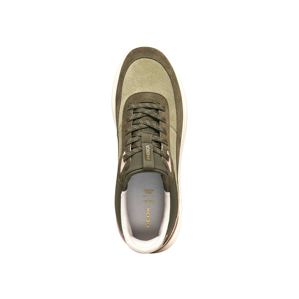 Geox Spherica Plus Donna Verde Sage/Military – Sneaker Comfort con Suola Ammortizzata